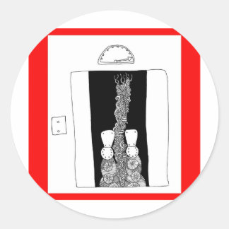 Aufzug Runder Aufkleber