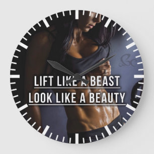 Aufzug wie eine Bestie, wie eine Schönheit aussehe Große Wanduhr