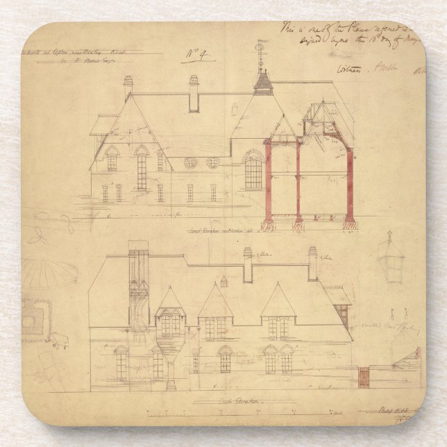 Aufzüge für das rote Haus, Bexley Heide (sperren Getränkeuntersetzer (Vorderseite)