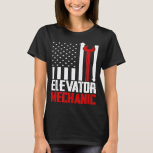 Aufzugmechaniker USA-Flagge für Aufzugtechniker T-Shirt