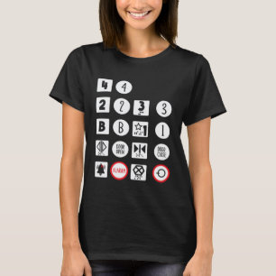 Aufzugsknöpfe Bediener Vertikal Mechaniker T-Shirt