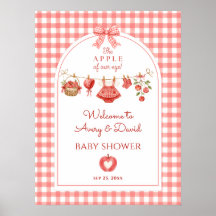 Augapfel-Baby-Shower Rot Gingham