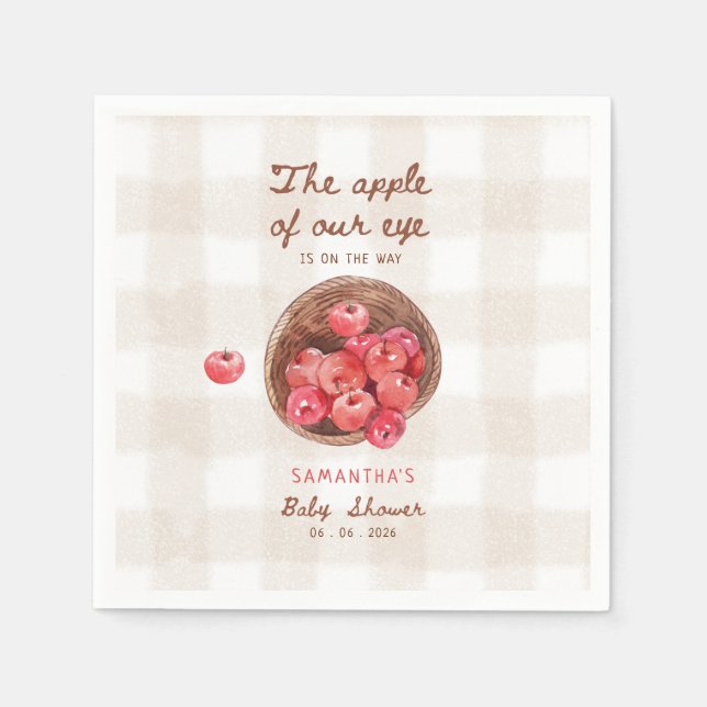 Augapfel Baby Shower Serviette (Vorderseite)