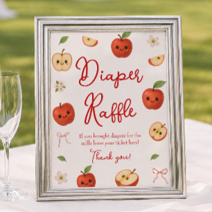 Augapfel-Baby-Shower-Windel-Raffel Poster