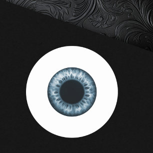 Augapfel blau Iris Auge lustiger Streich Witz Neuh Runder Aufkleber