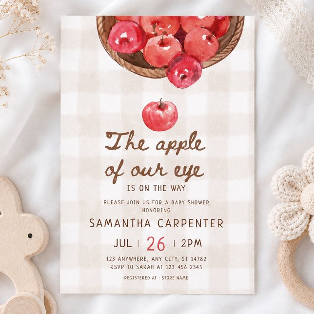 Augapfel Gingham Baby Shower  Einladung (Von Creator hochgeladen)