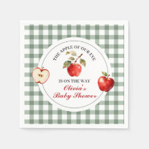 Augapfel grün kariert Baby Shower