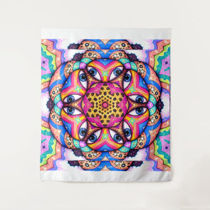 Augapfel-Mandala Psychedelischer Wandteppich