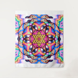 Augapfel-Mandala | Psychedelischer Wandteppich