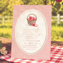 Augapfel Rot Gingham Baby Shower