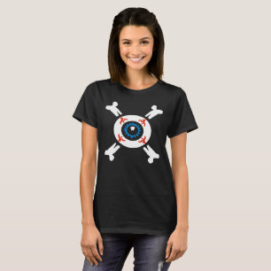 Augapfel-und-Totenkopf für dunkle Shirts (blau)