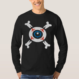 Augapfel-und-Totenkopf für dunkle Shirts (blau)