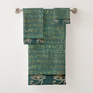 Auge ägyptische Hieroglyphen Chic Badhandtuch Set