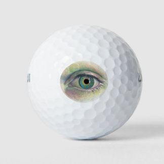 "Auge auf dem Ball" Realistische menschliche Augen Golfball