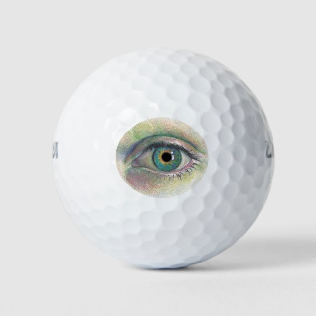 "Auge auf dem Ball" Realistische menschliche Augen Golfball (Vorderseite)