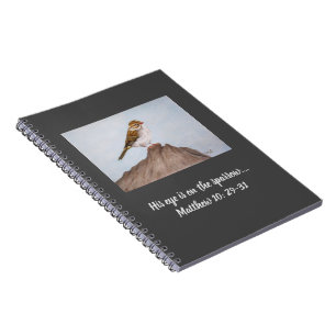 Auge auf dem Sparrow-Notebook Notizblock