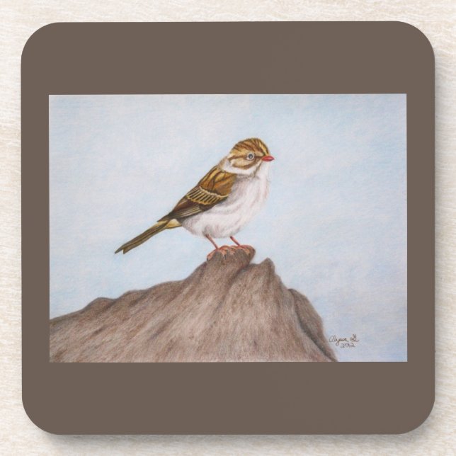 Auge auf dem Sparrow-Untersetzer Getränkeuntersetzer (Vorderseite)