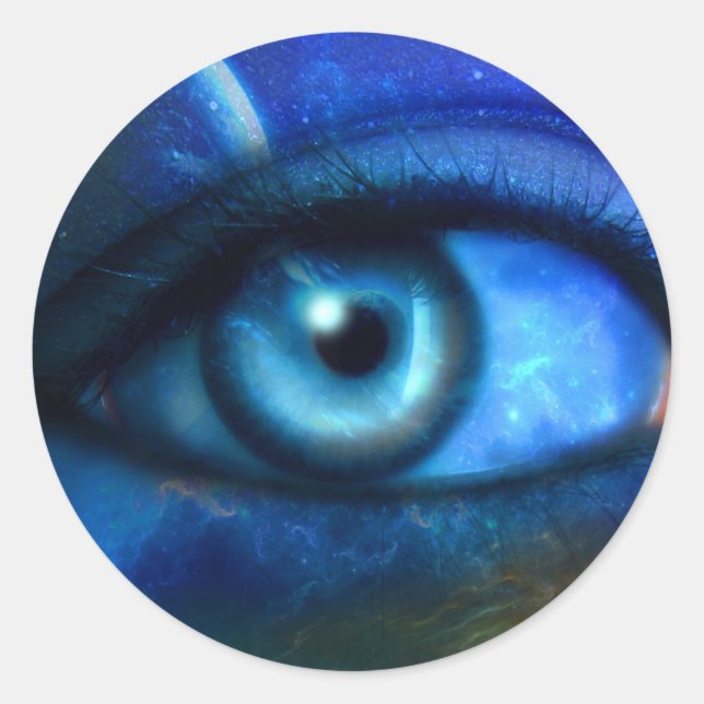 Auge auf dem Universum-Aufkleber Runder Aufkleber (Vorderseite)