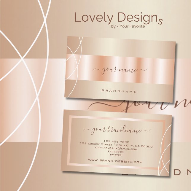 Auge auffangen Rose Gold Effekt Design Beruflich Visitenkarte (Von Creator hochgeladen)