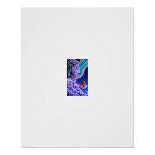 Auge, das regenbogenfarbenes kosmisches Tunnellich Poster