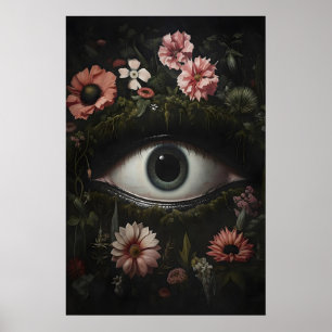 Auge der Erde im Moody-Blumen-Print, Botanisch Poster