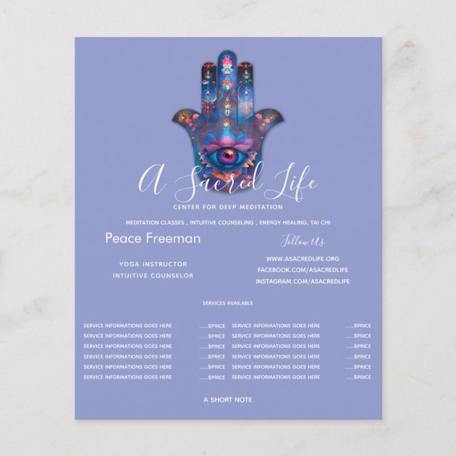 Auge der Erleuchtung | Hamsa-Hand-Design Flyer (Vorne)