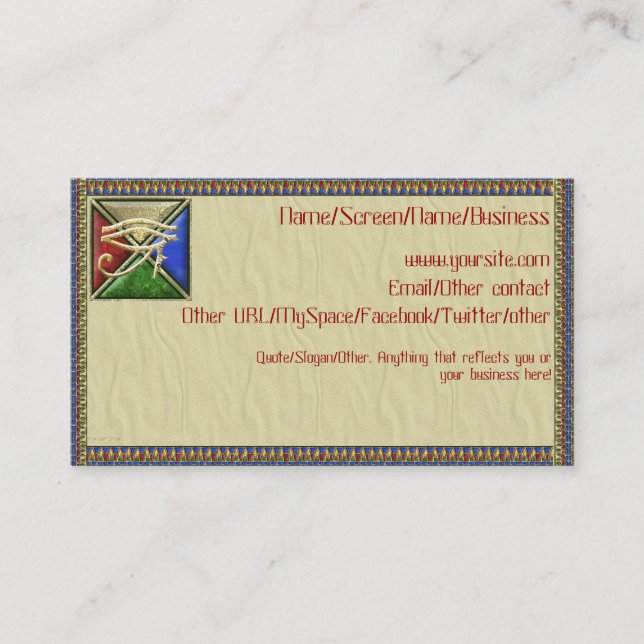 Auge der Horus Einleitungs-Karten Visitenkarte (Vorderseite)