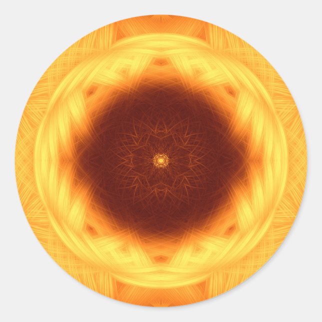 Auge der Sonne Mandala Runder Aufkleber (Vorderseite)
