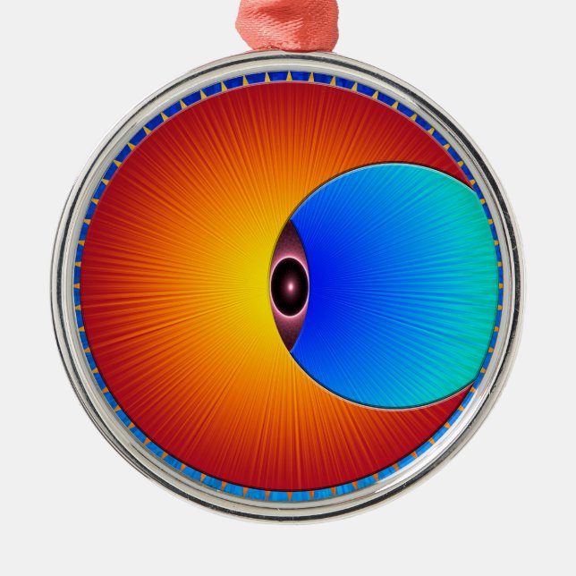 Auge der Sonnencreme Silbernes Ornament (Vorne)