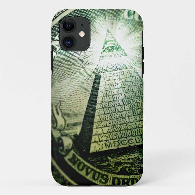 "Auge der Vorsehung" Geld Pyramide Case-Mate iPhone Hülle (Rückseite)