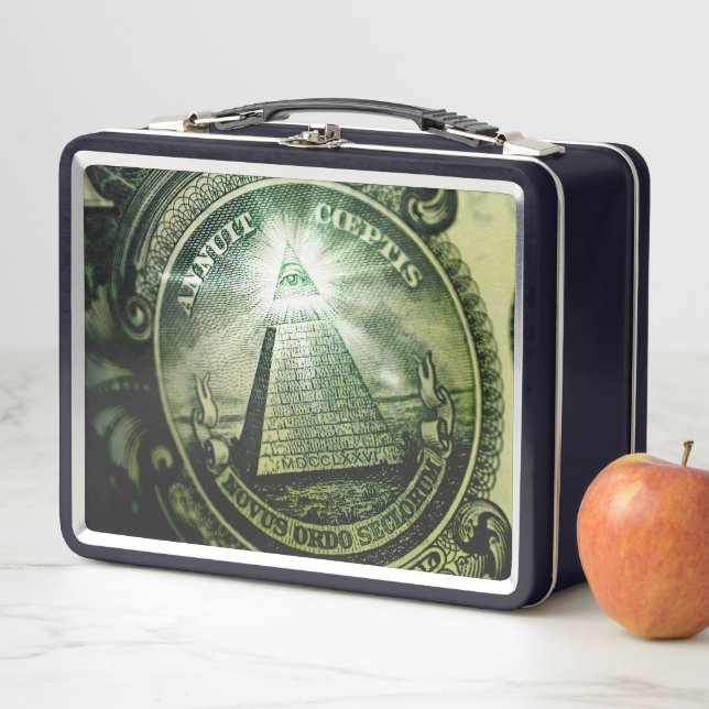 "Auge der Vorsehung" Geld Pyramide Metall Brotdose (Beispiel)