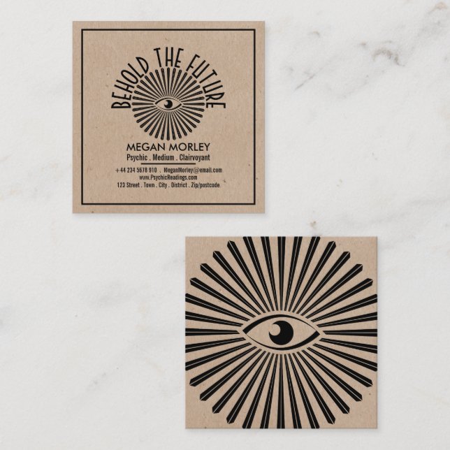 Auge der Vorsehung, psychisch - mittel - klägerisc Quadratische Visitenkarte (Vorne/Hinten)