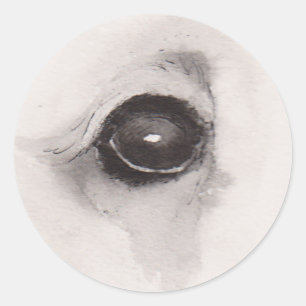 Auge des Bären – Gaze-Kollektion Runder Aufkleber
