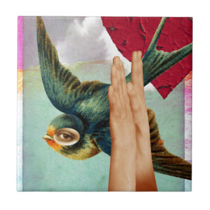 Auge des Betrachters, Abstraktes digitales Collage Fliese