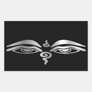 Auge des Buddha-Buddhismus-Symbol Rechteckiger Aufkleber