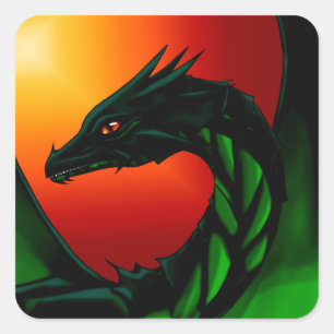 Auge des Drachen Quadratischer Aufkleber
