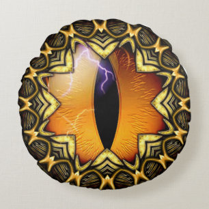 Auge des goldenen Drachen Rundes Kissen