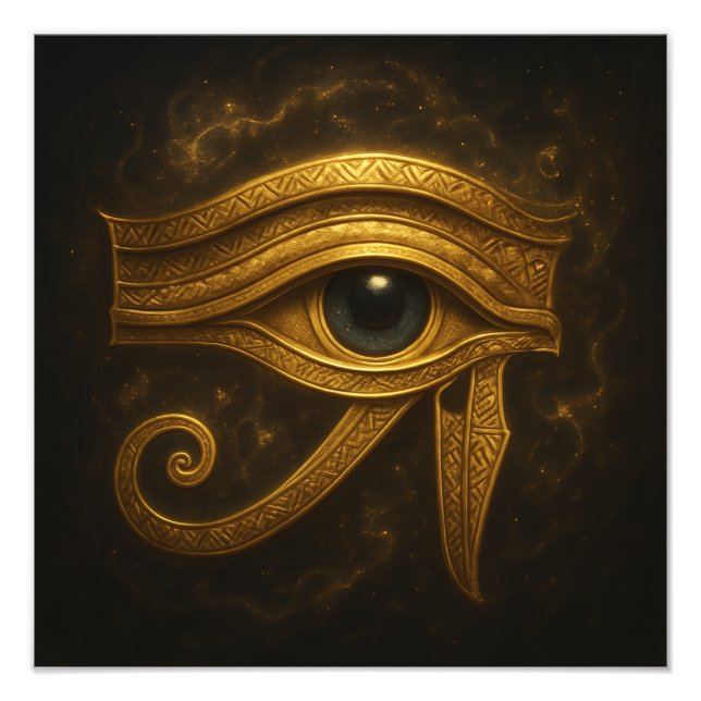Auge des Horus Gold Ägyptische Mauer Kunst Fotodruck (Vorne)