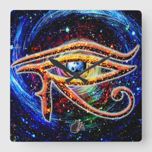 Auge des Horus Quadratische Wanduhr