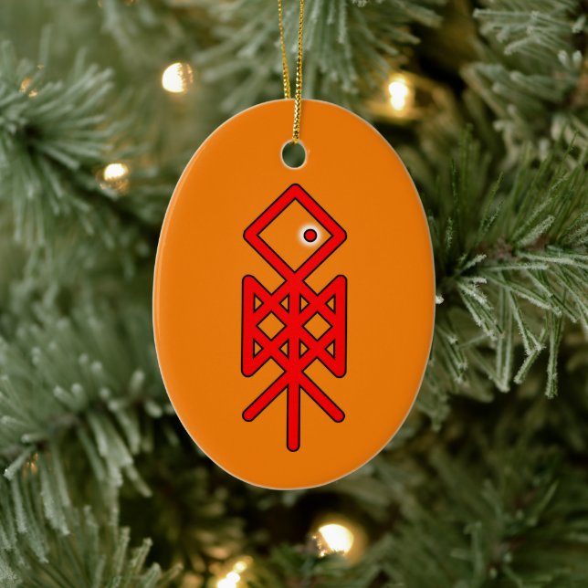 Auge des Odin Viking Bindrune Weihnachtens Keramik Ornament (Baum)