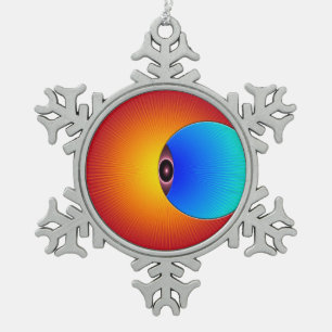 Auge des Sonnenschneeflockenschmucks Schneeflocken Zinn-Ornament