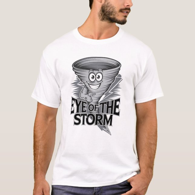 Auge des Sturms Funny Tornado T-Shirt (Vorderseite)