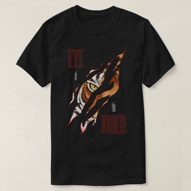 Auge des Tiger-Schrägstrich-Schweiß Rip Tiger Auge T-Shirt (Design vorne)