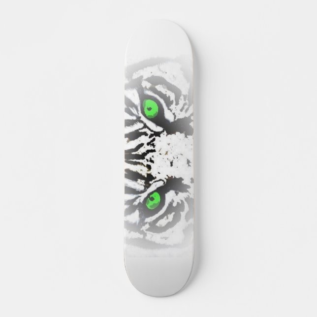 AUGE DES TIGER-SKATEBOARDS - WEISSER TIGER-ENTWURF SKATEBOARD (Vorne)