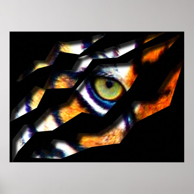 Auge des Tigerreißs durch Poster (Vorne)