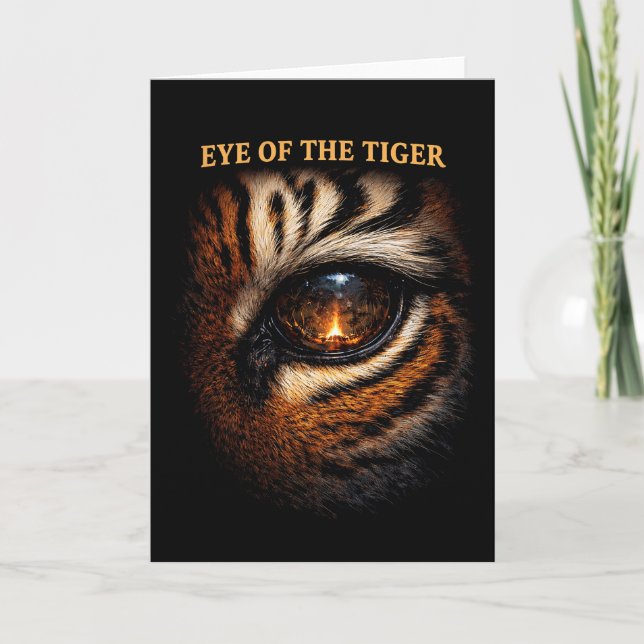 Auge des Tigers Feiertagskarte (Vorderseite)