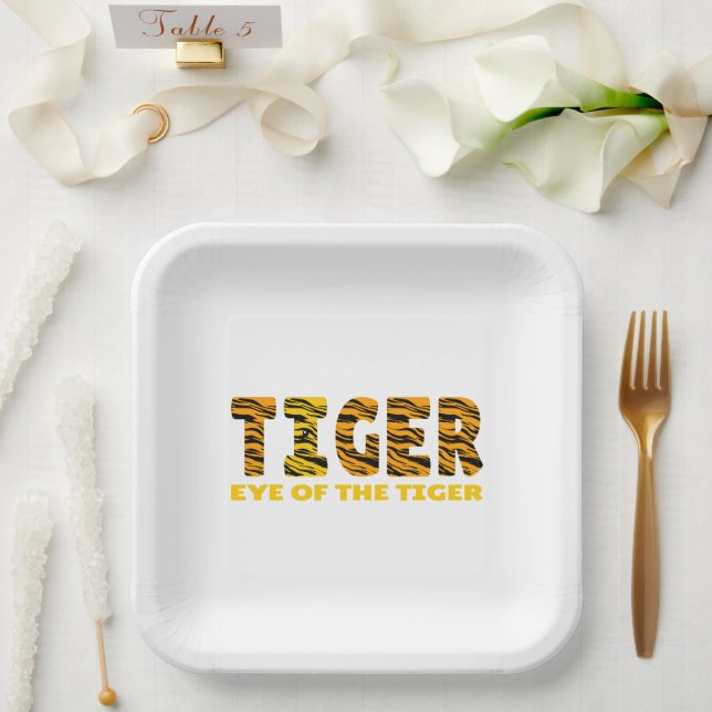 Auge des Tigers Pappteller (Hochzeit)