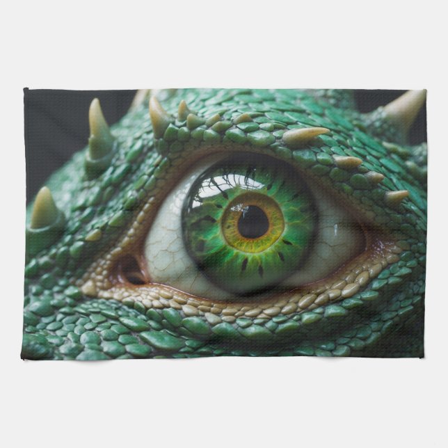 Auge eines Drachen Fantasiekunst Geschirrtuch (Horizontal)