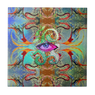 Auge eines mehrdimensionalen Sturms Fliese