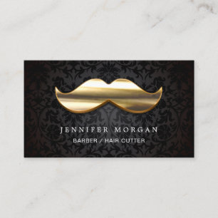 Auge Fang 3D BGold Mustache Barber Haar Cutter Visitenkarte